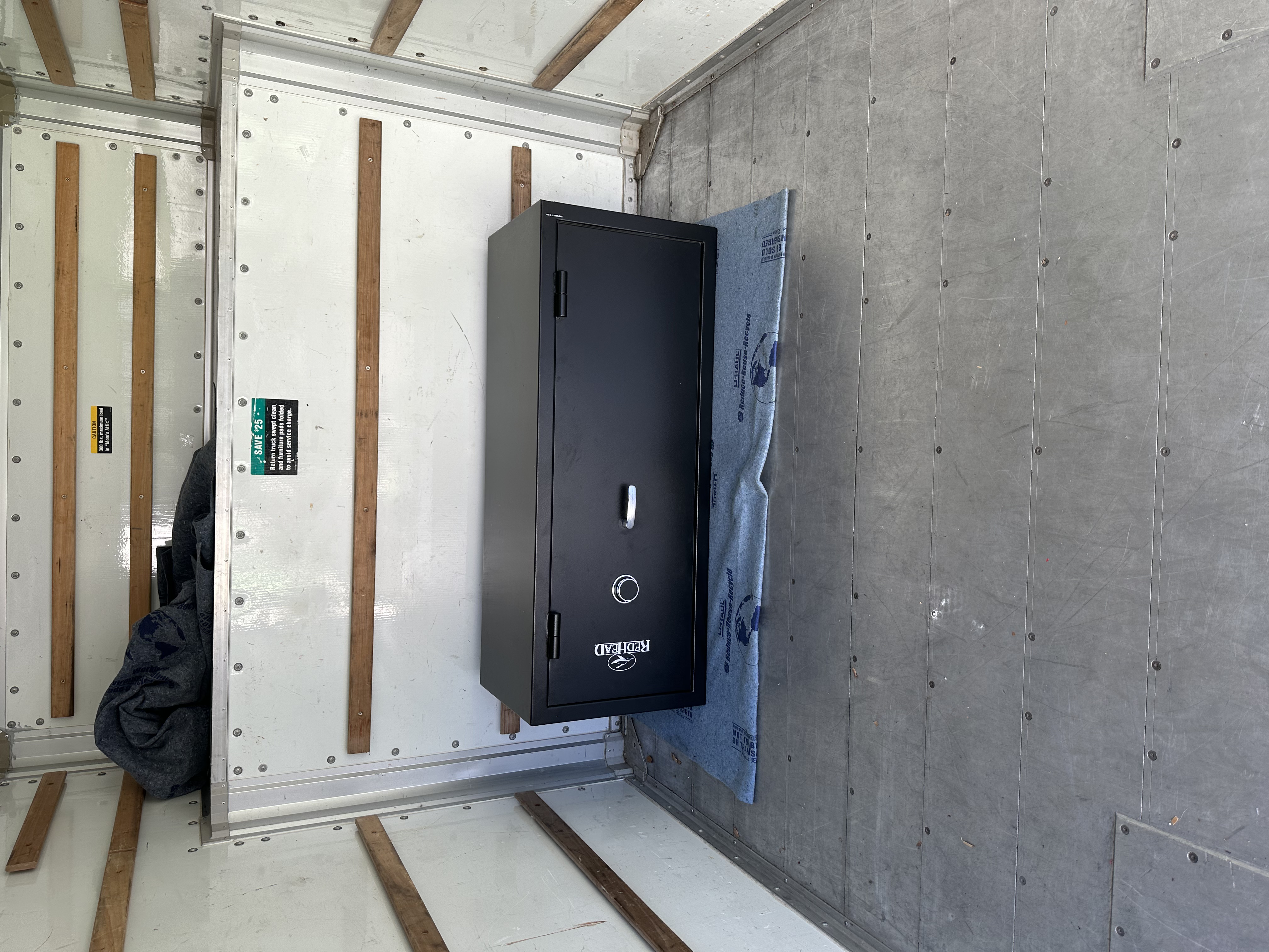 Fully loaded truck — furniture and boxes secured