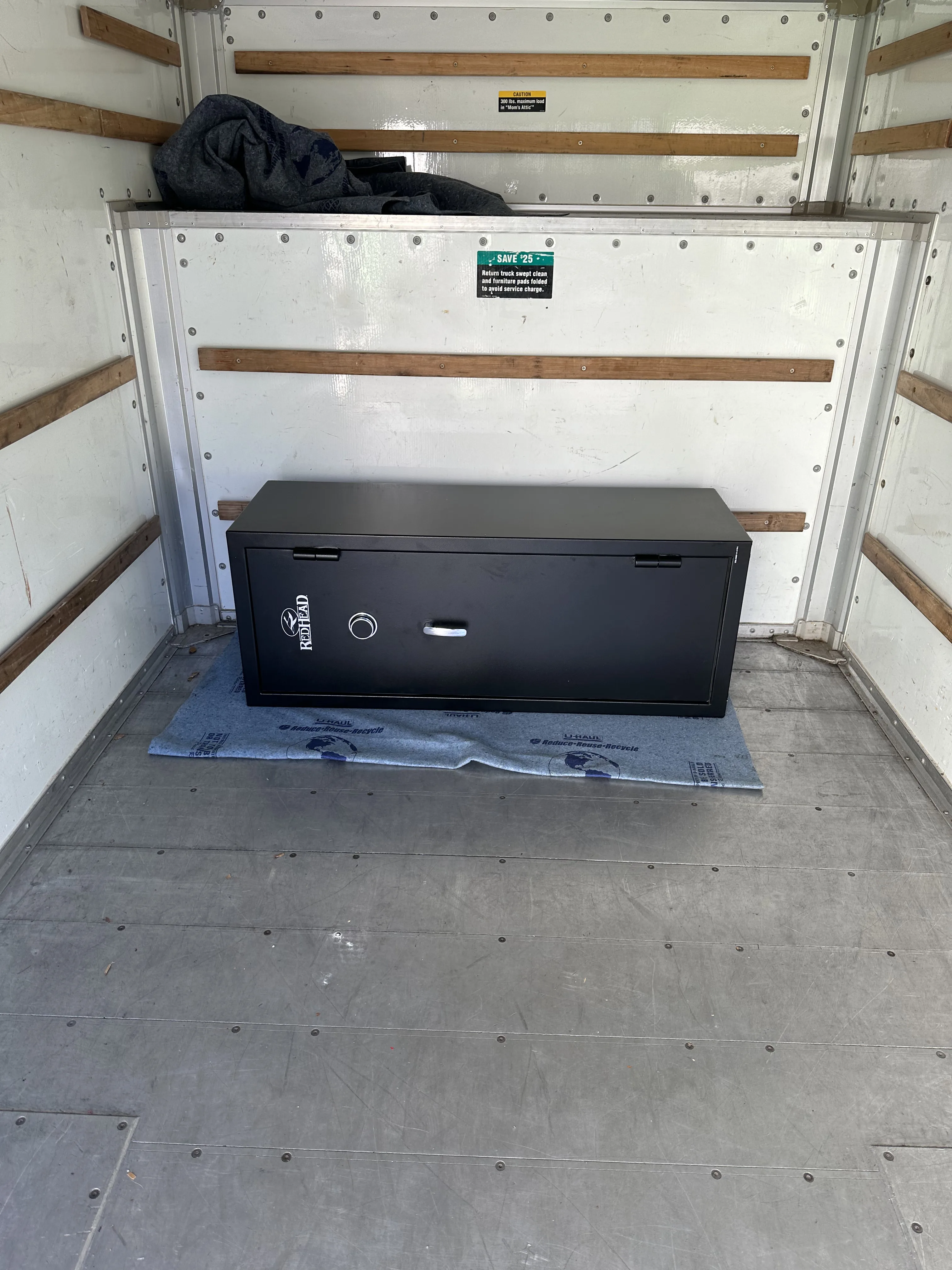 Fully loaded truck — furniture and boxes secured