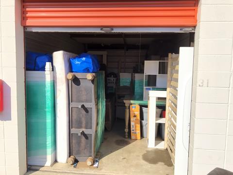 Fully loaded truck viewed from inside front