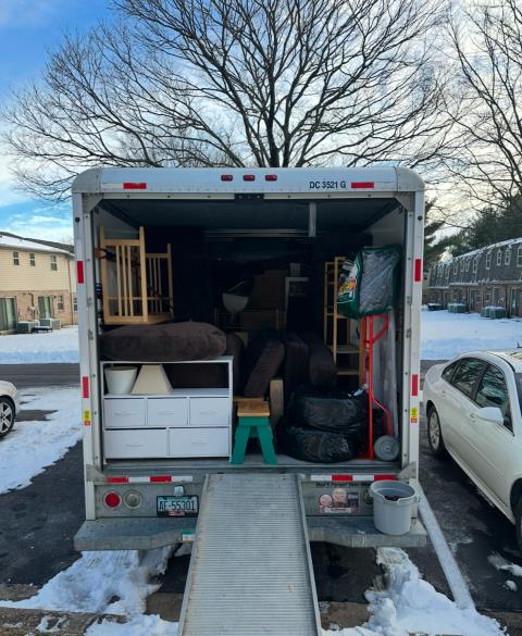 Winter move — truck loaded and ready