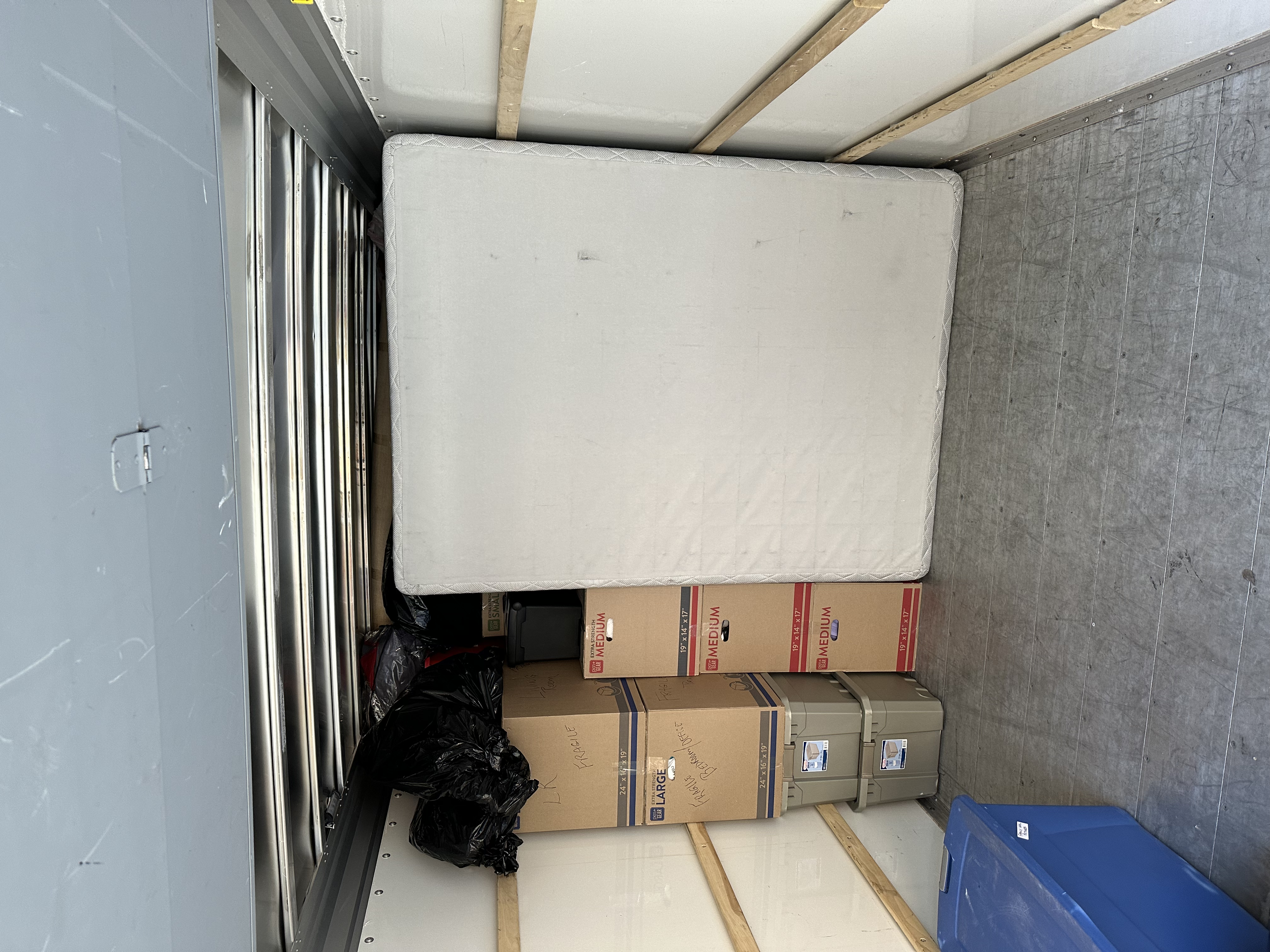 Truck interior — early stage of loading