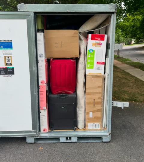 UBox container fully packed and ready for transport