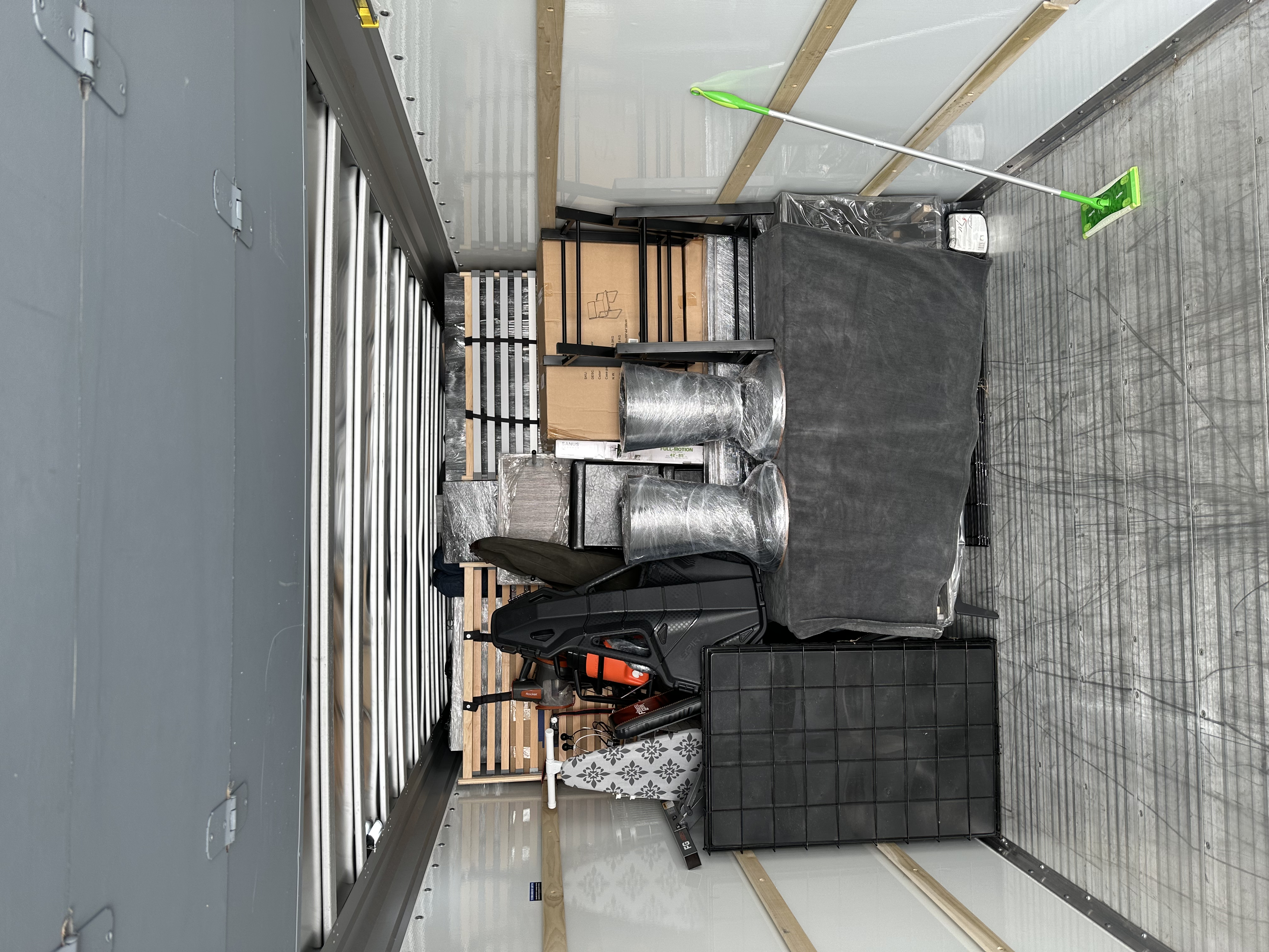 Packed truck interior — furniture and equipment